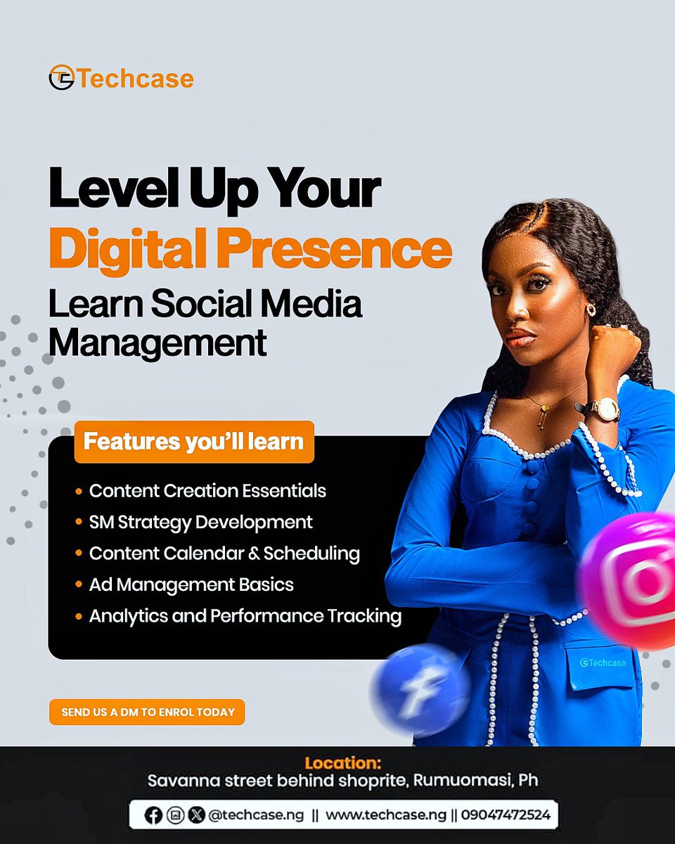 Techcase_ng's tweet image. Level up your digital presence!

Our Digital Skills Training helps you create viral content, boost engagement, and tell stories that SELL.

Join the squad and elevate your social media game with Techcase.
Enroll now: techcase.ng

#Techcase #SocialMediaManagement