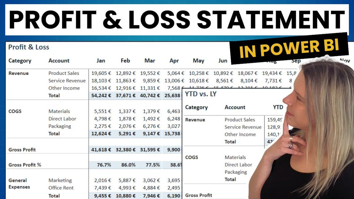 porcubi's tweet image. It’s November already, time to look back at what worked and what didn’t. Earlier this year I built a full Profit &amp;amp; Loss statement in Power BI using only the matrix visual, the format pane and #DAX.
Video: youtube.com/watch?v=mg94G2…

#PowerBI #DataViz #DataVisualization