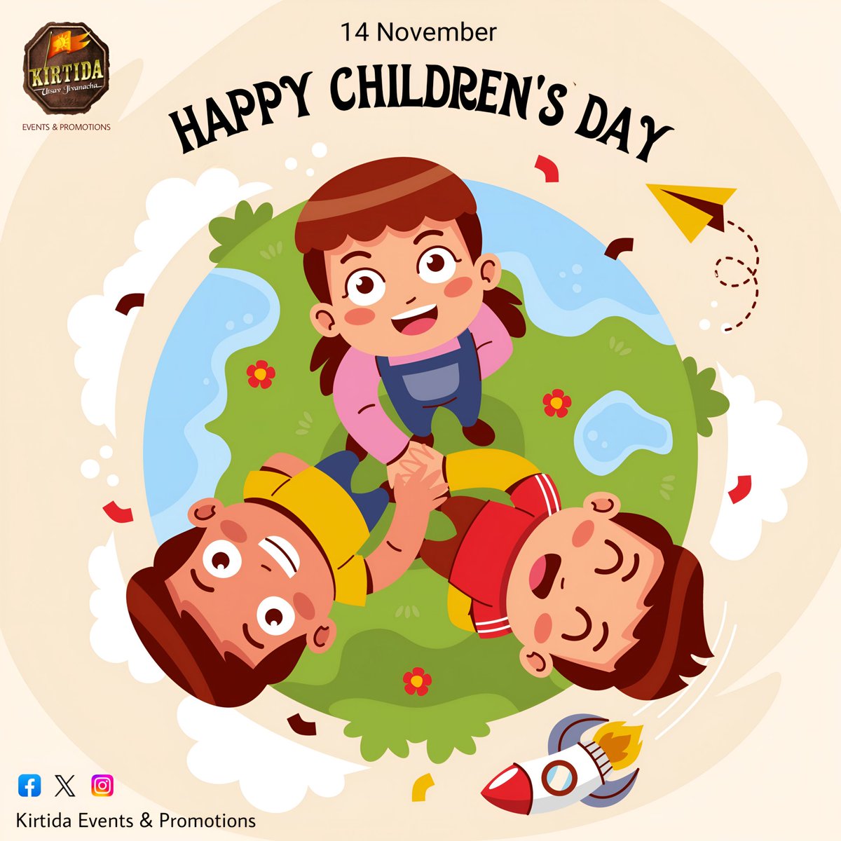 KirtidaEvents's tweet photo. 'Childhood is the most beautiful chapter of life - live it, love it, and cherish every moment."

Happy Children’s Day to all lovely kids! 🫶🏻💫🌟
माझ्या सर्व छोट्या दोस्तांना बालदिनाच्या खूप शुभेच्छा! 🥳🧚🏻‍♀️👶🏻

#HappyChildrensDay #बालदिन #Children #JawaharlalNehru #ChildrensDay2025 https://t.co/tUm21iLq0w