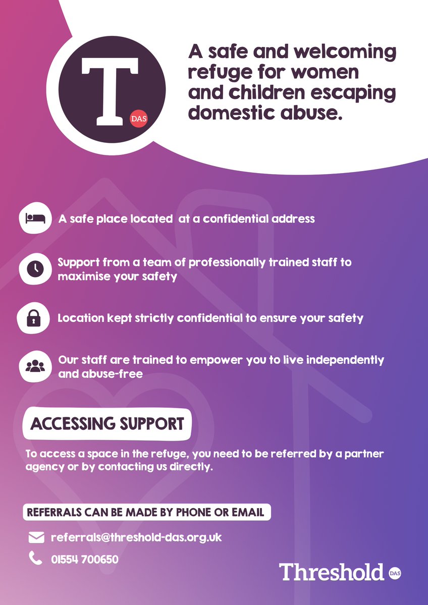 ThresholdDAS's tweet image. Need a safe place to start again?

Threshold’s refuge offers secure, confidential support for women and children escaping domestic abuse. 

You’re not alone.