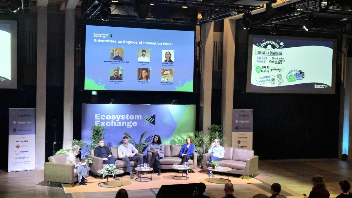 CodeBaseTech's tweet image. Day One of #EcosystemExchange2025 brought powerful conversations on how the UK can build a tech ecosystem that works by design. From university innovation to AI, leaders explored what real collaboration looks like. Day Two is underway today. Stay tuned for more insights.