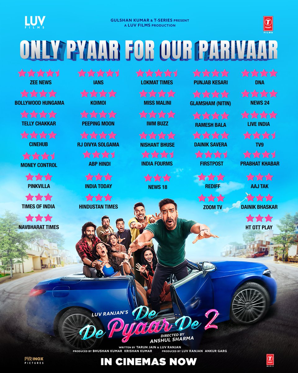 Thank you for showering #DeDePyaarDe2 with so much love! This parivaar feels your pyaar! ❤️‍🔥✨

Book Your Tickets Now!
linktr.ee/DeDePyaarDe2

<a href="/ajaydevgn/">Ajay Devgn</a> <a href="/ActorMadhavan/">Ranganathan Madhavan</a> <a href="/Rakulpreet/">Rakul Singh</a> #MeezaanJafri <a href="/jaavedjaaferi/">Jaaved Jaaferi</a> #GautamiKapoor  <a href="/ishidutta/">Ishita Dutta</a> <a href="/anshul3112/">Anshul Sharma</a> <a href="/luv_ranjan/">Luv Ranjan</a> <a href="/gargankur/">Ankur Garg</a>