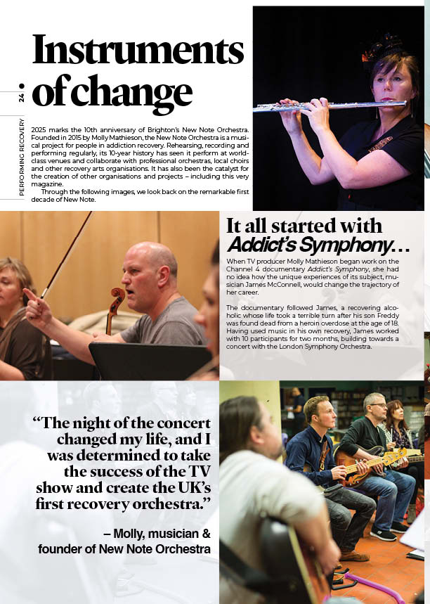 PerfRecovery's tweet image. Brighton&apos;s fabulous @newnoteorc is 10 this year! 
There&apos;s a bumper feature in our latest issue, read here:
recovery-arts.org/performing-rec…
New Note are performing on 20th November as part of @ForestsWF @brightdome &quot;Enchanting Forest&quot;.
Book tickets for that here: brightondome.org/whats-on/LuR-e…