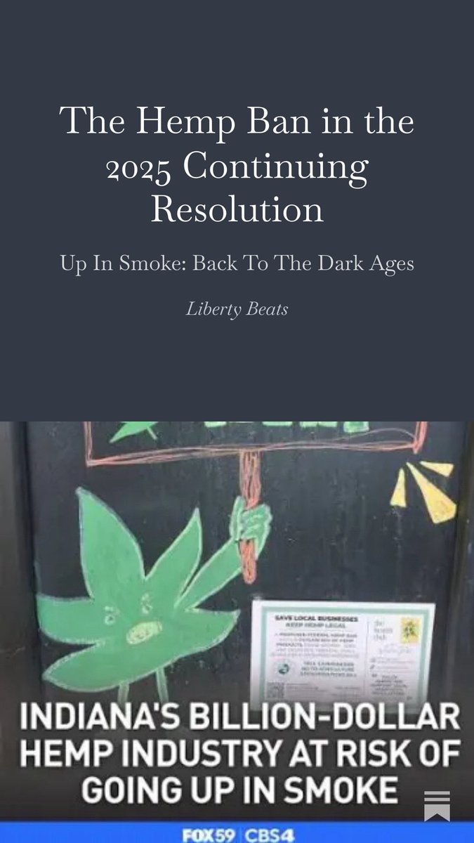 LibertyBeatsOn's tweet image. Will the industry go up and smoke?

#Hemp #HempBan #ContinuingResolution #Trump #ReleaseTheEpsteinFiles

 open.substack.com/pub/libertybea…