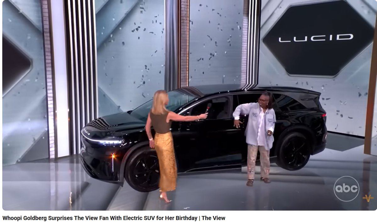 Whoopi Goldberg Surprises The View Fan With a Lucid Gravity Electric SUV for Her Birthday | The View...LCID youtu.be/Zp7xYX1ghqI?si… <a href="/ntwork/">Nick Twork</a> <a href="/LucidMotors/">Lucid Motors</a> <a href="/FinJourney/">Financial Journey</a> <a href="/SaudiBay/">Sultan سـلـطـانــ</a> <a href="/doll_debbie/">Debbie Doll</a> <a href="/thelucidlion_/">The Lucid Lion</a> <a href="/LUCIDPL/">Lucid PL</a>
