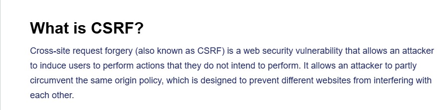 Joelkwatrii's tweet image. &quot;⚠️ Protect your apps from CSRF — don’t let attackers act on behalf of your users! 🔒 #WebSecurity #CSRF&quot;

@4osp3l @MRM_Cyber @TCMSecurity