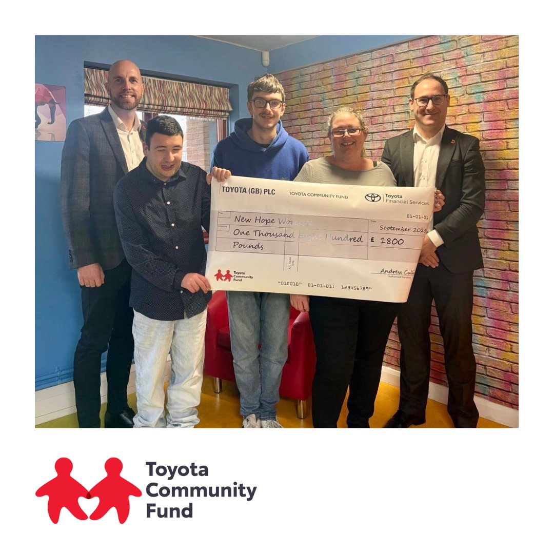 We are delighted that our Worcester Centre has successfully secured a £1,800 grant for <a href="/WorcsNewHope/">New Hope Worcester</a> via the Toyota Community Fund.

New Hope Worcester is a fantastic charity that supports children aged 6-18 years with disabilities and complex health care needs.