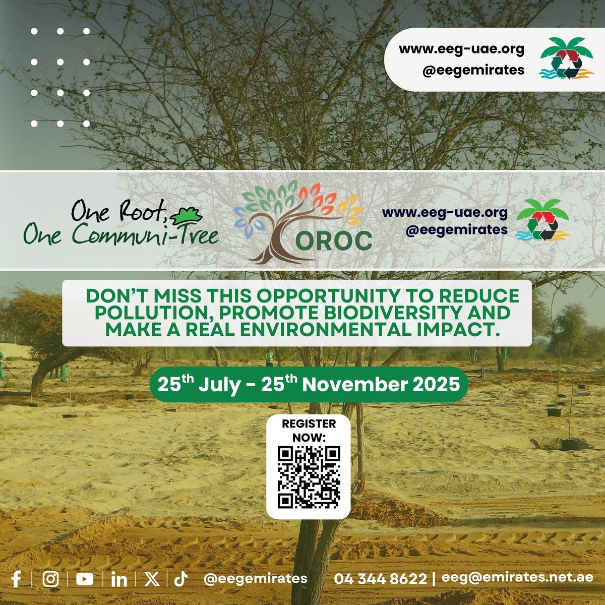 Less than 2 weeks left for Phase 2 of “One Root… One Communi-Tree”! 🌱
We’re gearing up to plant more native trees with participants who’ve met their recycling goals.
Deposit your collections now and complete your targets for a greener UAE.
Join: zurl.co/VgOpG