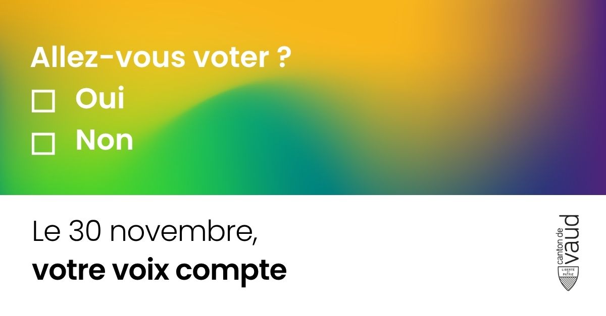 🗳️ Votations fédérale et cantonale du 18 juin : ON VOTE ! 

Tout le matériel de vote a été envoyé. 
Si vous n’avez pas reçu le vôtre, adressez-vous au greffe de votre commune. 

🔗 Plus d'infos : vd.ch/on-vote

#Chvote #Vaud