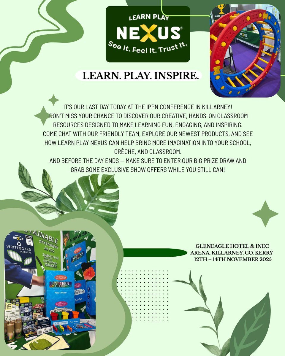 ✨ It’s our last day at the IPPN Conference 2025 — and we’re ending on a high! 🎉
Come visit the Learn Play Nexus stand to explore our creative, hands-on classroom resources that make learning fun, engaging, and inspiring. 💡
Don’t miss your chance to chat with our friendly team,