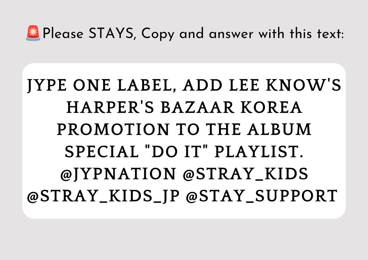 LKglobal_'s tweet photo. The YouTube video and shorts of Lee Know's Harper's Bazaar Korea X Gucci promotion haven't been added to the «Album Special "DO IT"' playlist» on the official Stray Kids channel, adding them to the playlist allows these videos to appear on the channel's home, giving exposure to viewers beyond STAY. Two weeks have already passed since their release, and the channel and playlist have been updated by One Label with other promotions on the same day they were released. Other Lee Know's fanbases made the request to add them to no avail.

It's very dissapointing that a group of fans doing this for free has to continuously ask a multimillion dollars company to do their job properly and correct them so often.

🚨Please STAYs, Copy and answer with this text:
“ JYPE One Label, add Lee Know's Harper's Bazaar Korea promotion to the Album Special "DO IT" playlist. @jypnation @Stray_Kids @Stray_Kids_JP @stay_support ”