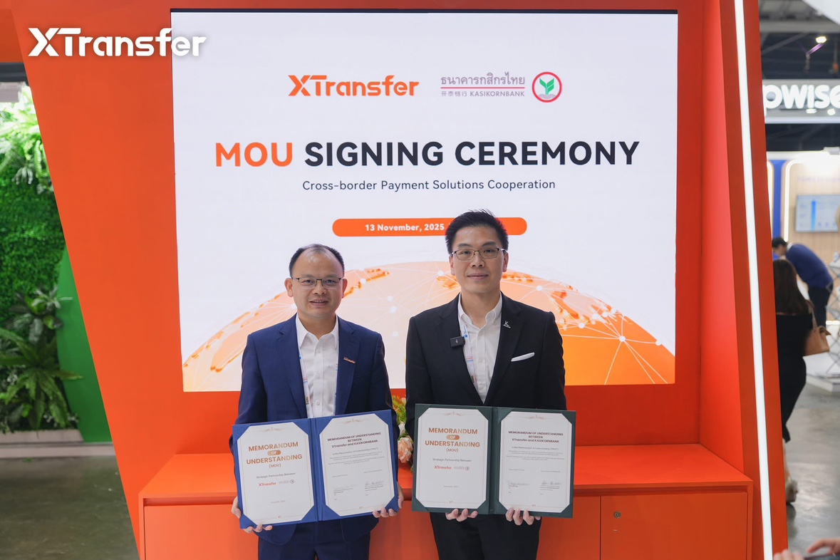 XTransferGlobal's tweet image. #XTransfer &amp;amp; #KBank Team Up to Boost Turbocharge International Trade Across ASEAN!🤝

Signed at #SFF2025 by XTransfer CEO Bill Deng and KBank EVP Dr. Karin Boonlertvanich, this partnership will provide one-stop global payment solutions to empower SMEs in key ASEAN markets.💼🌏