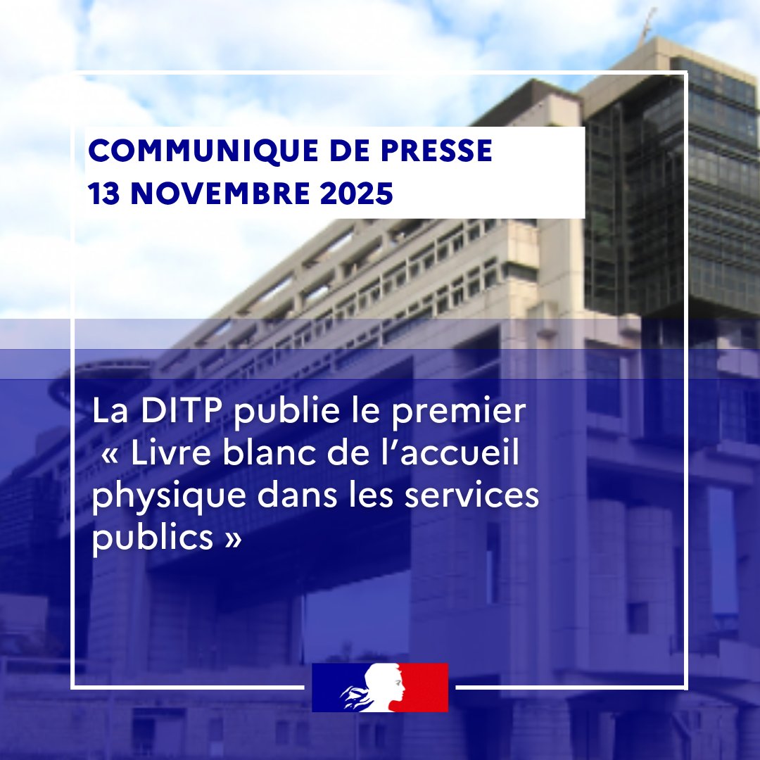 🔴 Le Livre blanc de l'accueil physique dans les services publics vise à outiller les administrations pour concevoir des parcours d'accueil adaptés, coordonnés et centrés sur les besoins réels des usagers.

Pour + d'infos ➡️ presse.economie.gouv.fr/la-ditp-publie…