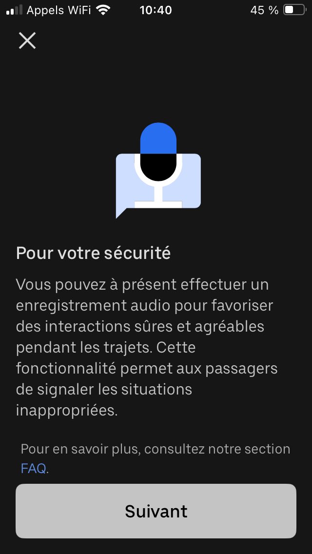 Uber lance l’enregistrement audio dans les courses… mais quid du respect du RGPD ? Information préalable absente, enregistrement possible à chaque trajet : la sécurité ne doit pas faire oublier le droit à la vie privée. <a href="/CNIL/">CNIL</a> va forcément lever un sourcil 👀..