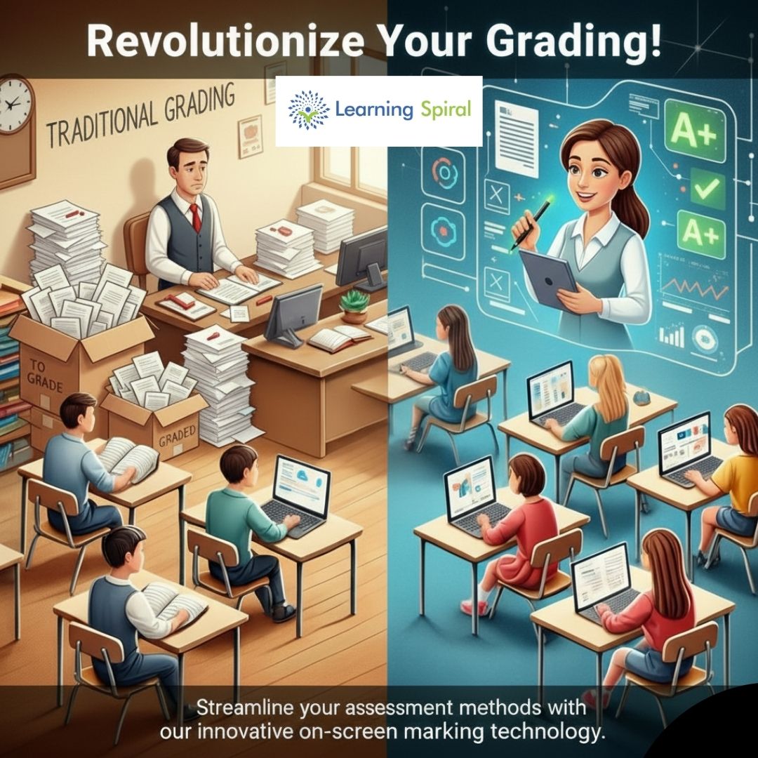 LearningSpiral's tweet image. 🛑 𝐃𝐢𝐭𝐜𝐡 𝐭𝐡𝐞 𝐩𝐚𝐩𝐞𝐫, 𝐝𝐢𝐭𝐜𝐡 𝐭𝐡𝐞 𝐛𝐮𝐫𝐧𝐨𝐮𝐭! 😩

Revolutionize grading with 𝐋𝐞𝐚𝐫𝐧𝐢𝐧𝐠 𝐒𝐩𝐢𝐫𝐚𝐥&apos;s On-Screen Marking Technology. Grade faster &amp;amp; smarter. 💻

𝐑𝐞𝐜𝐥𝐚𝐢𝐦 𝐲𝐨𝐮𝐫 𝐭𝐢𝐦𝐞! ⏰
📞 +91 722 4061 676 
📧 info@learningspiral.co.in