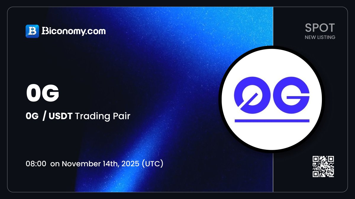 🚀NEW LISTING🔥 #0G

We are excited to announce that <a href="/0G_Foundation/">0G Foundation</a> has been listed on Biconomy.com! The #0G / #USDT spot trading pair is now available!🔥
biconomy.com/exchange/0G_US…

About 0G：
"Launched in 2023 by a team based in San Francisco, 0G is a decentralized AI