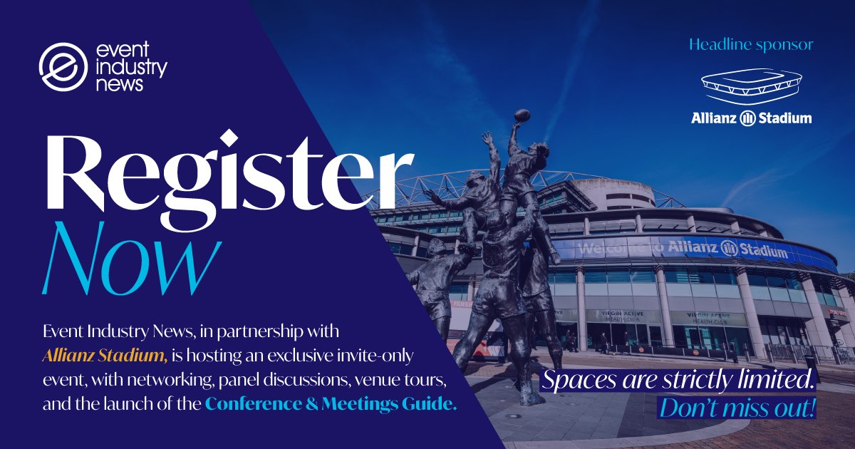 EventNewsBlog's tweet image. Join us on 25th November at Allianz Stadium for Future Event Trends 26: “Stay &amp;amp; Play”, where we’ll explore the new wave of innovation shaping our industry.

Free entry for event professionals — limited spaces available!

Save your spot now: ow.ly/tXIi50Xq2al
