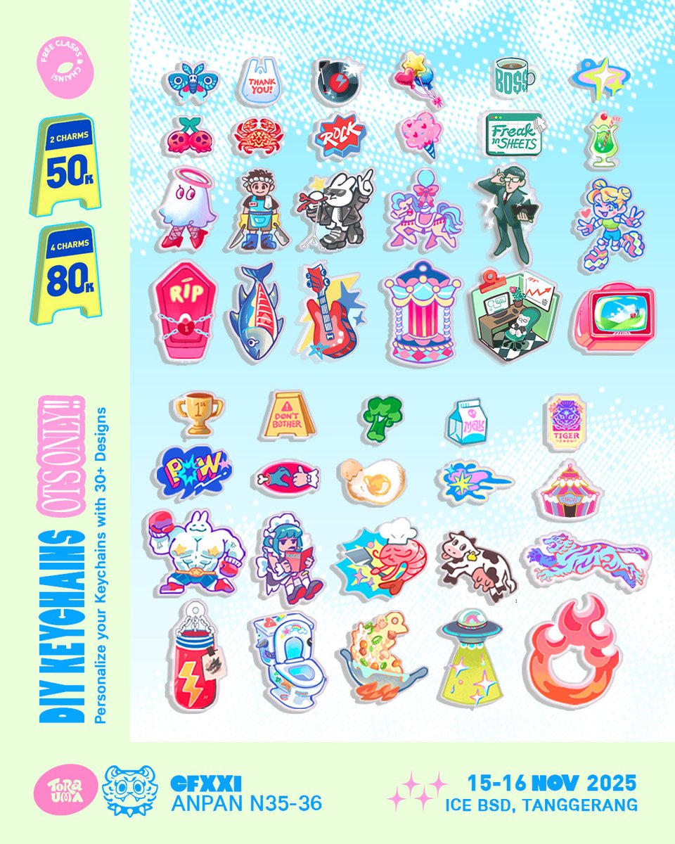 [ RTs &amp; Likes very much appreciated ❤️‍🔥]   TORAUMA - CF21 FULL CATALOGUE! Hi! I will be boothing at Comifuro 21 with <a href="/sayuupi_/">Sayu 🎃 CF21 N35-36</a> ✨Do warm us with your regards!  

⚡️ Table N35-36
📅 15-16 Nov 2025 
📍 ICE BSD, Tanggerang  

See you there! 
[1 / 3]