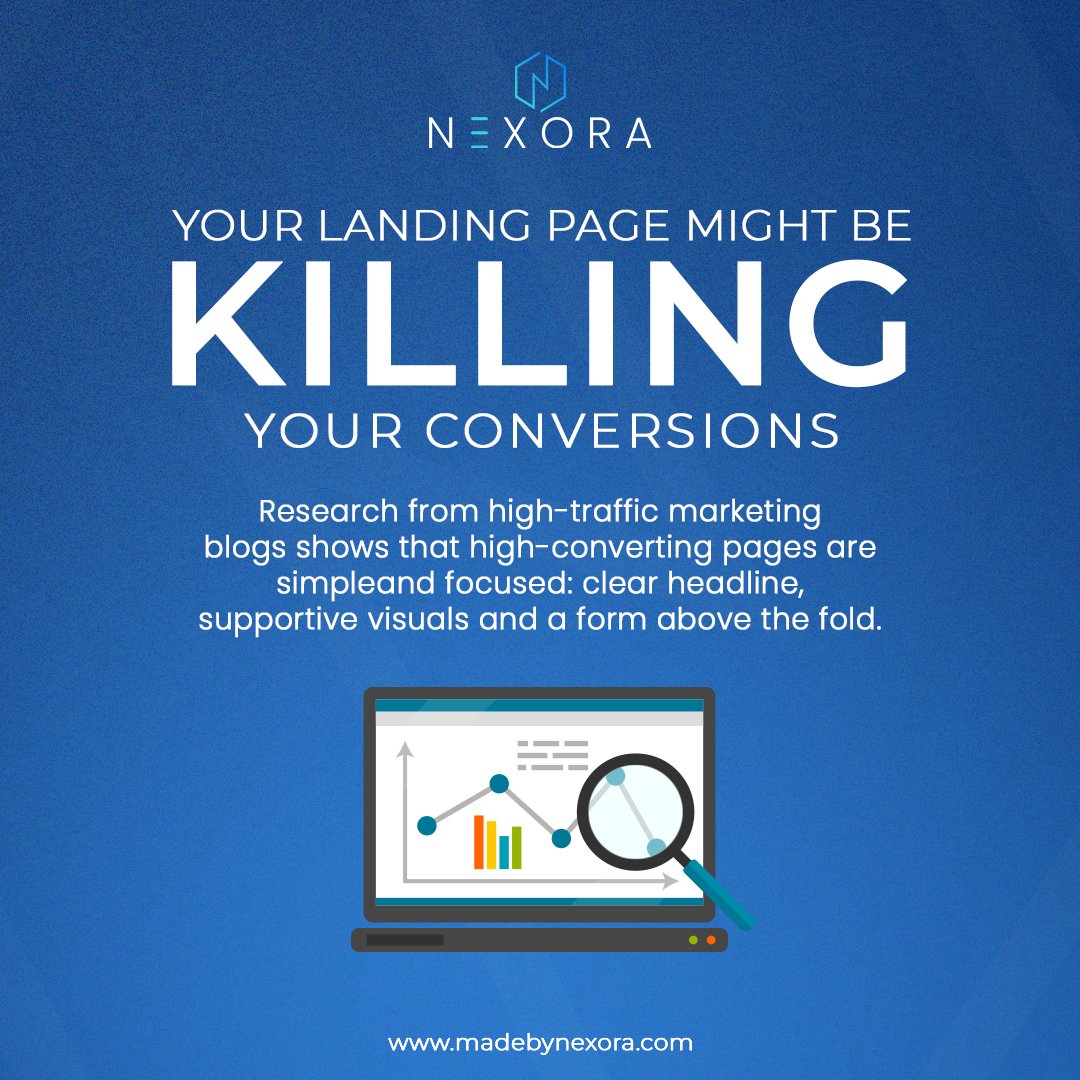 Madeby_Nexora's tweet image. Your landing page might be killing bookings. Clear value prop + supportive image + form above the fold + one accent colour for CTA. Personalised CTAs convert 200 % better than generic ones. Time to audit your page.
#WebDevelopment  #nexora 
#webdesignanddevelopment