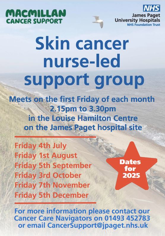 jpuhccn's tweet photo. Next Friday is the monthly Skin Cancer nurse-led support group, held at the Louise Hamilton Centre from 2:15pm to 3:30pm. The clinical nurse specialists from Dermatology will be in attendance to answer any questions or concerns you may have. https://t.co/sbiA3U9qv8