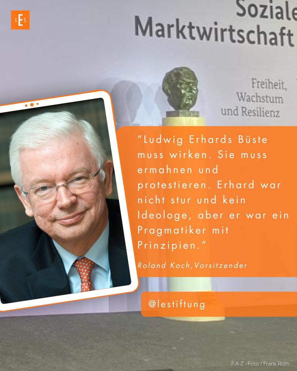 🏛️ Ludwig Erhards Büste kehrt ins Wirtschaftsministerium zurück – und wird dringend gebraucht! Darüber schreibt unser Vorsitzender, Prof. Dr. Roland Koch im neuen ERHARD HEUTE:

Nach ihrer vorübergehenden Entfernung 2023 steht die ikonische Bronzebüste wieder an ihrem