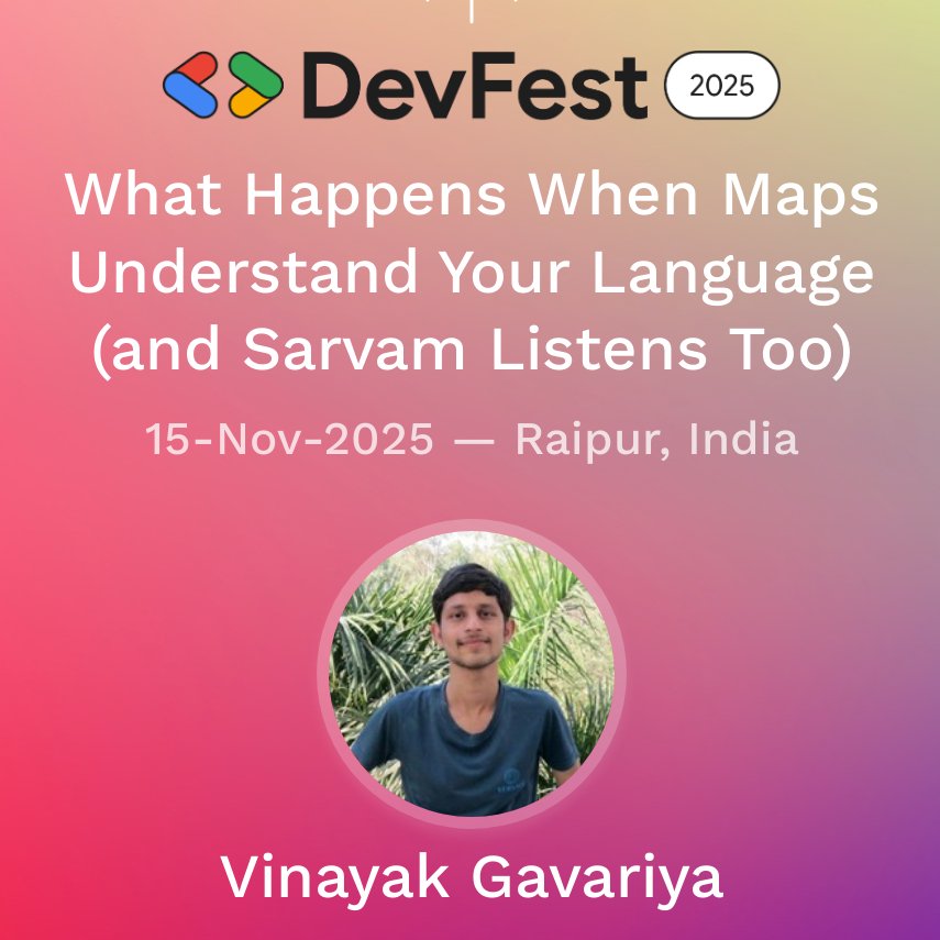 it’s a full-circle moment for me.

attendee → volunteer → organizer → speaker.

excited to be speaking at devfest raipur tomorrow.

if you’re attending, let’s meet.