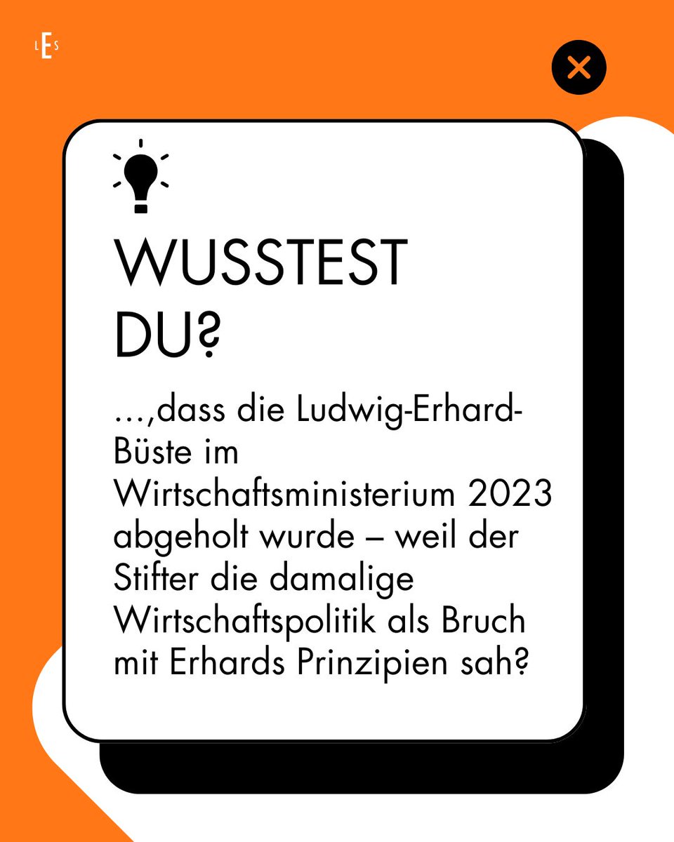 🔄 Wusstest du, dass die Ludwig-Erhard-Büste im Wirtschaftsministerium 2023 abgeholt wurde – weil der Stifter die Wirtschaftspolitik als Bruch mit Erhards Prinzipien sah?

Jetzt ist die ikonische Bronzebüste zurückgekehrt! Geschaffen 1973 vom Bildhauer Wolf Ritz, der trotz
