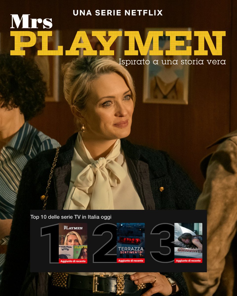 Oggi, la copertina è di #MrsPlaymen.
Al primo posto tra le Top 10 delle serie tv di <a href="/NetflixIT/">Netflix Italia</a>
#AuroraTV