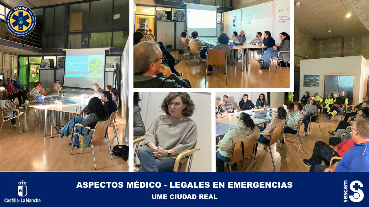 GUETS_CLM's tweet photo. 🚑 La UME de Ciudad Real ha recibido una sesión formativa sobre Aspectos Médico-Legales en Emergencias Sanitarias, impartida por los forenses del IML de Ciudad Real.

📚 Entre los temas tratados:
• Muerte violenta / natural
• Fenómenos cadavéricos
• Parte de defunción

👩‍⚕️ Sesión impartida por la forense Dña. M. Eugenia Pulgar Bautista.

💙 Formación esencial para mejorar la actuación sanitaria en situaciones complejas.

#SomosGUETS #Emergencias #Formación #UMECiudadReal