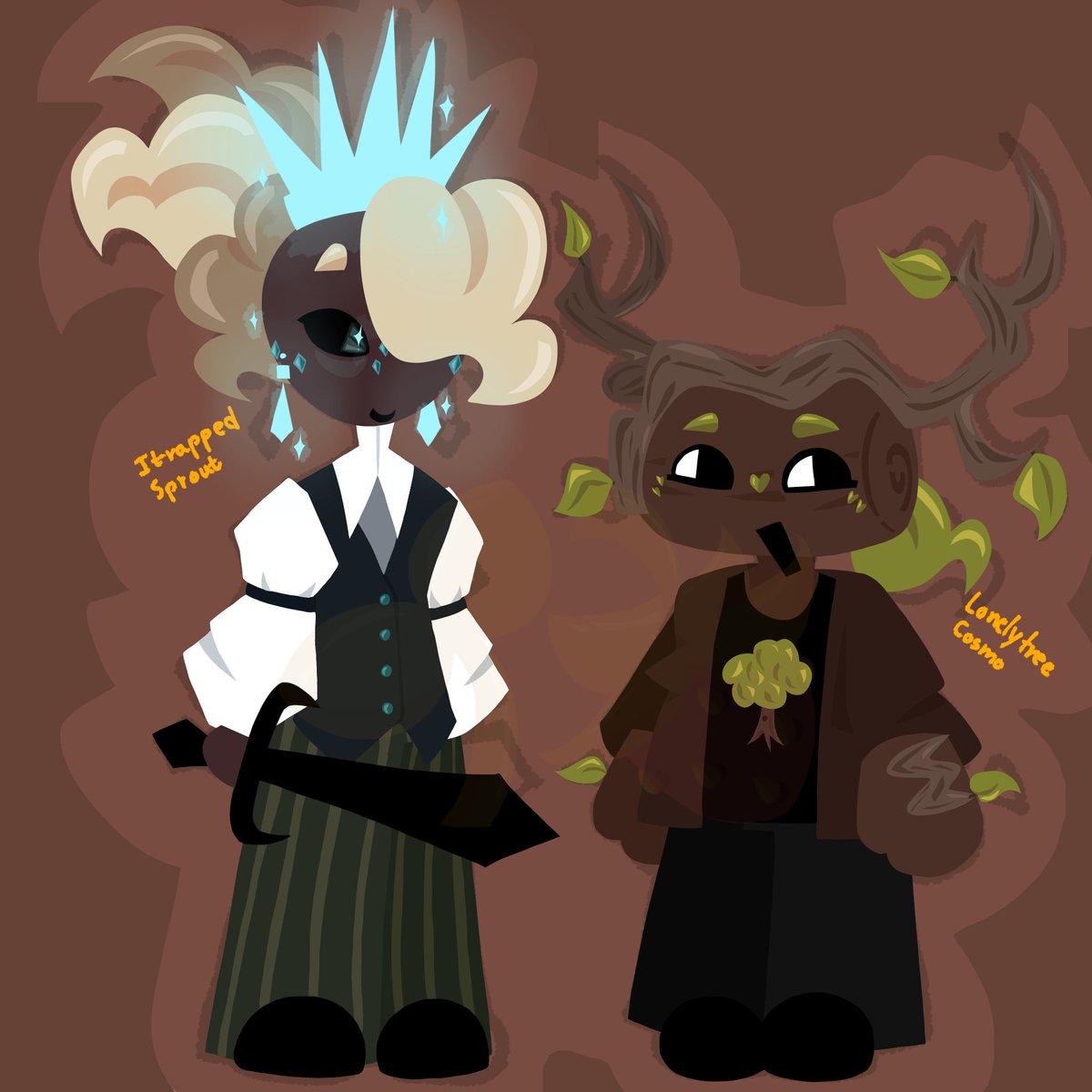 //[OOC]🍓: Ummm umm Sprout as Itrapped and Cosmo as Lonelytree GUH!! MM12 &lt;3