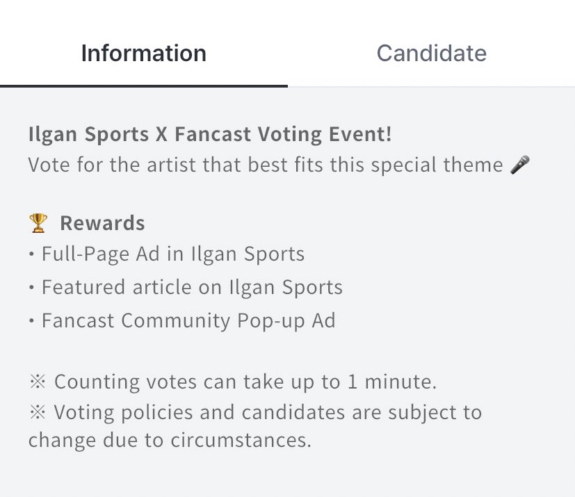 stay yang vote disini mending hearts nya disimpan buat cb atau vote di best popularity, kalo yang ini rewardsnya cuma iklan aja ga ada piala fisik