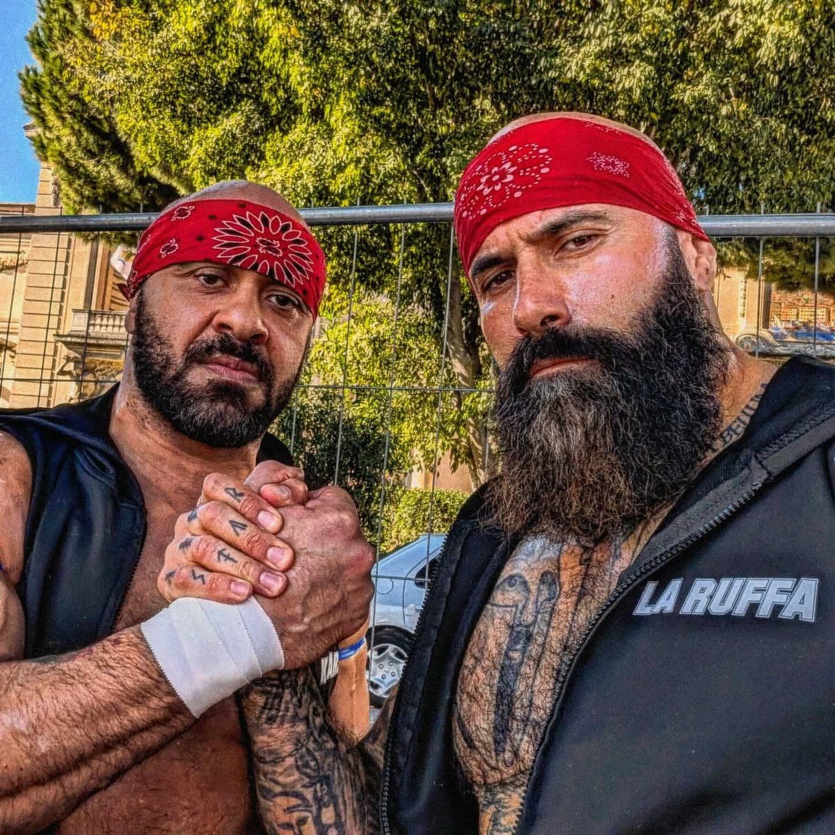 Endurcis par la Vie et le Catch.
40 ans combinés à écumer les rings du monde entier.
Les dues ont été payées.
Maintenant on passe à l'action.
Prêts a laisser derrière nous uniquement la dévastation.
T'es avec nous ou contre nous. Sur notre chemin, sur la Voie.
La meilleure équipe