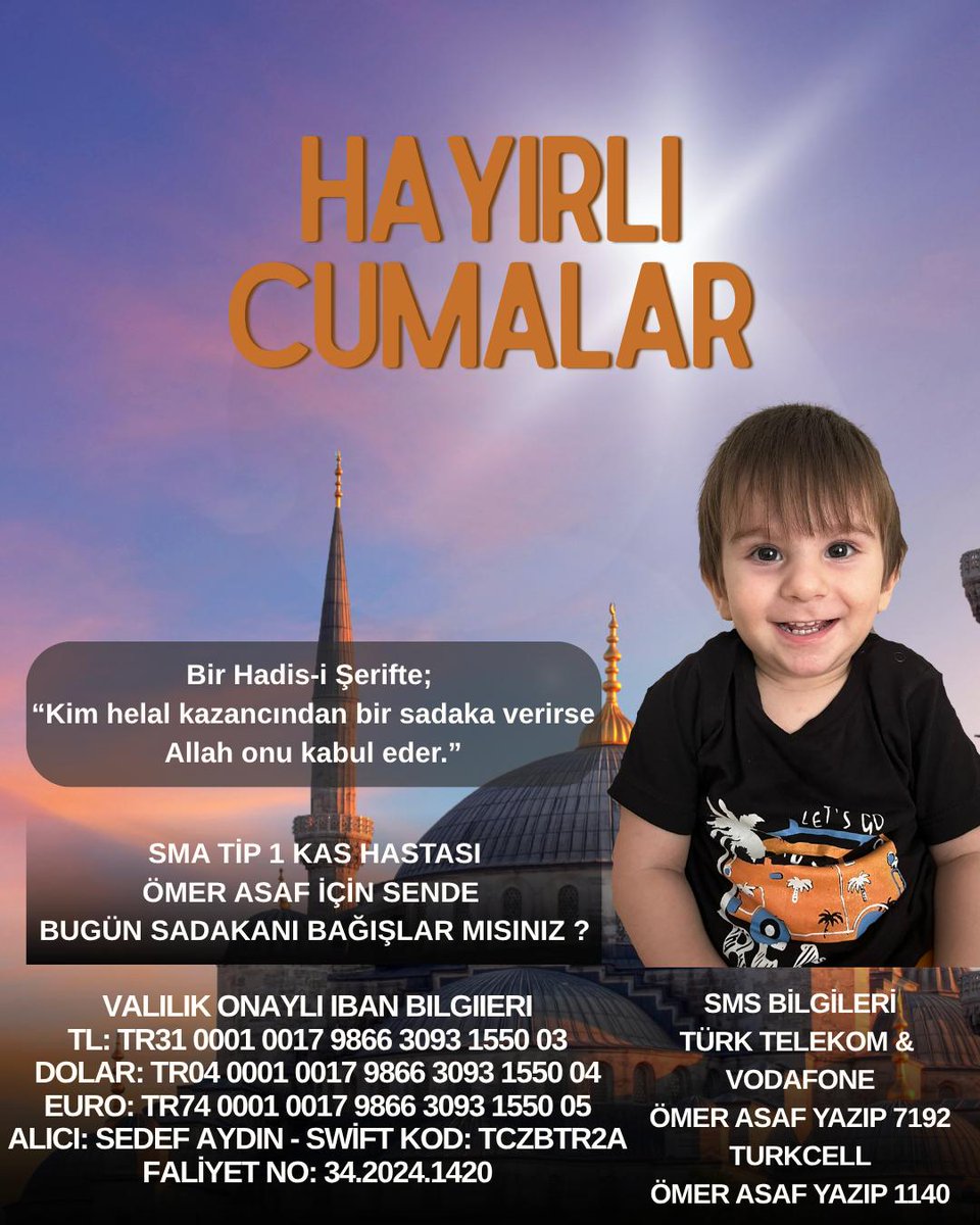 Hayırlı Cumalar

Bu cuma sizde sadakalarınızla Ömer Asaf'a nefes olabilirsiniz🤲

#KademesizYanlışTutanak #WeAreWithYouRafa Hayırlı Cumalar #ProtestoEdiyorum #TemizBelediyeGüçlüTürkiye #iguiçinadalet #yunanistan #sağlıkçıgörevebaşlasın
#patlama