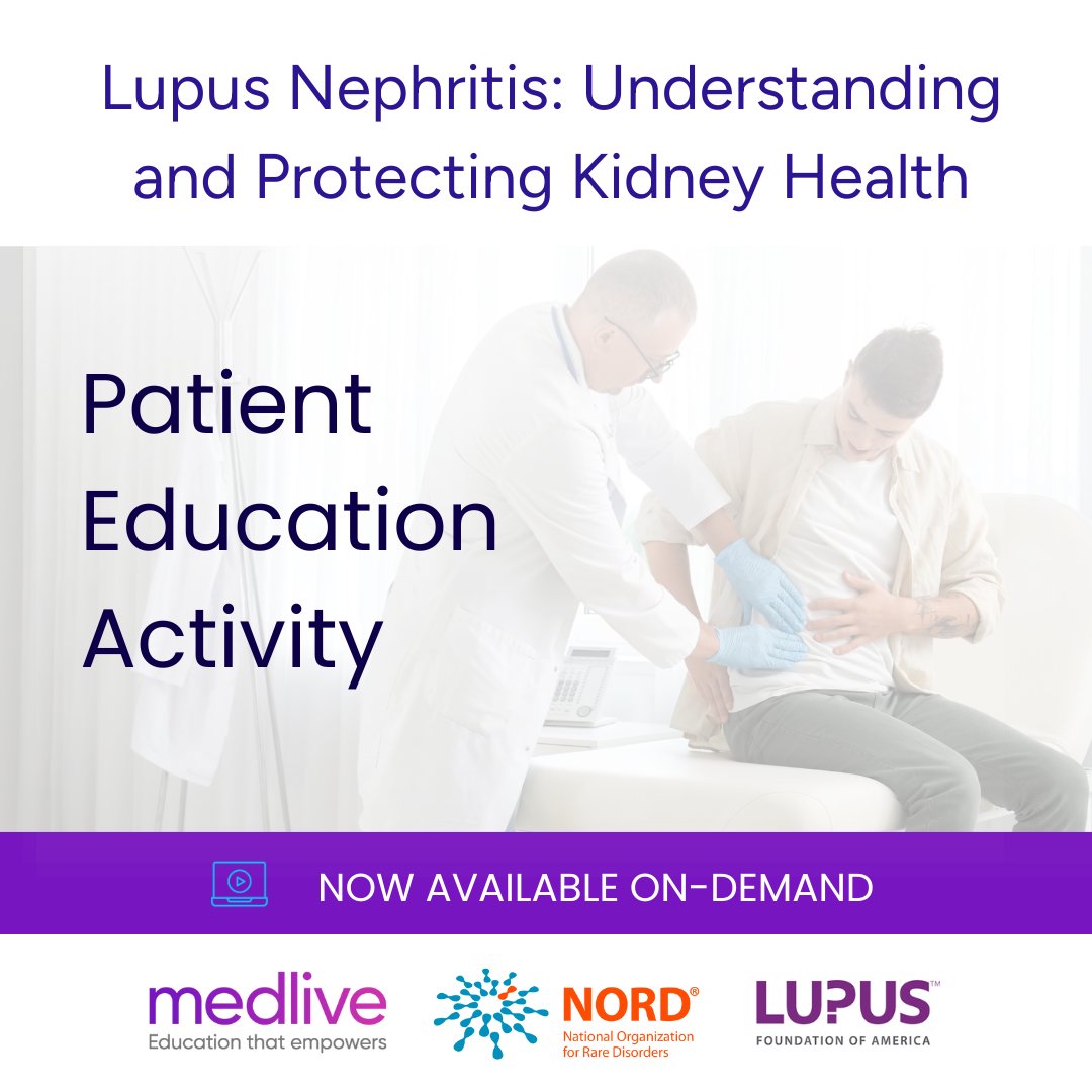 RareDiseases's tweet image. Patients and caregivers, take this free course on #LupusNephritis to understand #kidney impact, tests and results, treatment options, and tips for talking with your care team: bit.ly/4nZvPqP

Brought to you by NORD, @MedliveOfficial and @LupusOrg. #LupusAwareness #Lupus