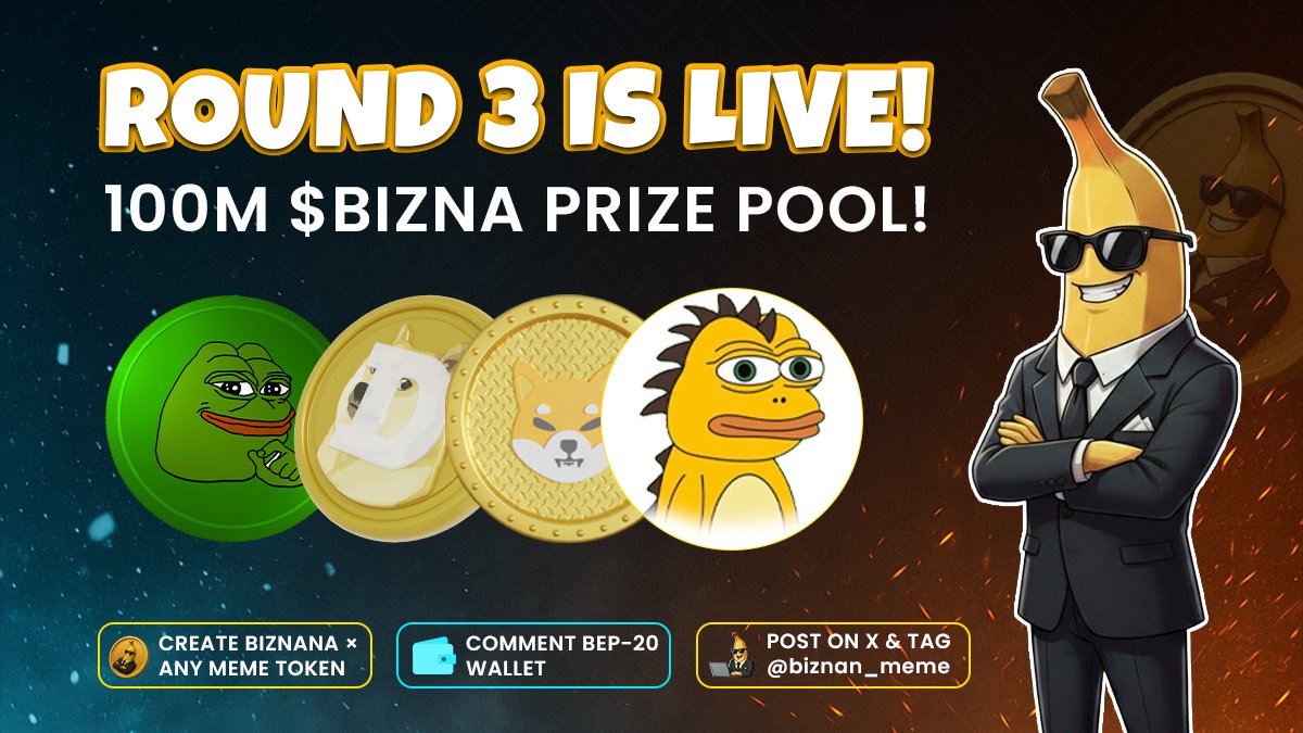 biznana_meme's tweet image. 🎉 The Meme Mashup Battle has begun — and it’s your moment to shine!

Create your best Biznana × Any Meme Token meme and join the fun! ⚔️😂

🔥 How to Participate:

1️⃣ Follow @biznana_meme 

2️⃣ Join TG: t.me/biznanachannel…

3️⃣ Like + Retweet + Comment your BEP-20 Wallet…