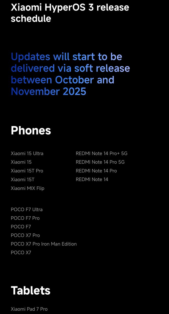 Siva_Bharani's tweet image. #HyperOS3 schedule