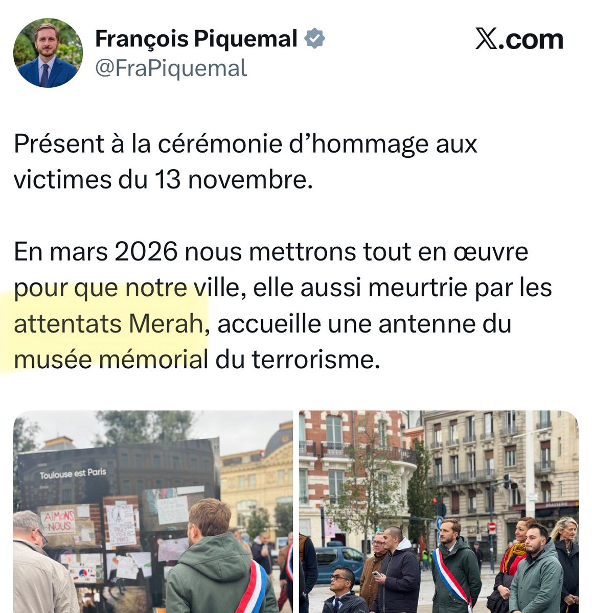 Quand LFI mentionne un attentat, on ne parle ni de la ville, ni des victimes… mais on cite bien sur le nom du terroriste. 
Cela en dit tellement long sur ce parti et ses membres…