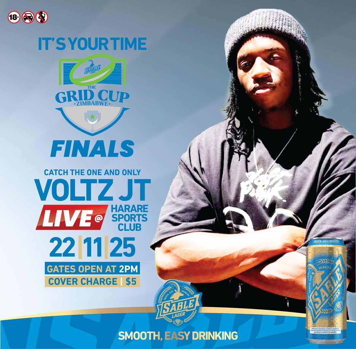 SableLager's tweet image. 🏉 Big hits on and off the field! 🎶
 
Catch @Voltz_JT at the Sable Lager Grid Cup finals on 22 November 2025 at Harare Sports Club! Get your tickets now and save the date! #ItsYourTime 

🎟: ticketsbox.co.zw/event/harare/s…