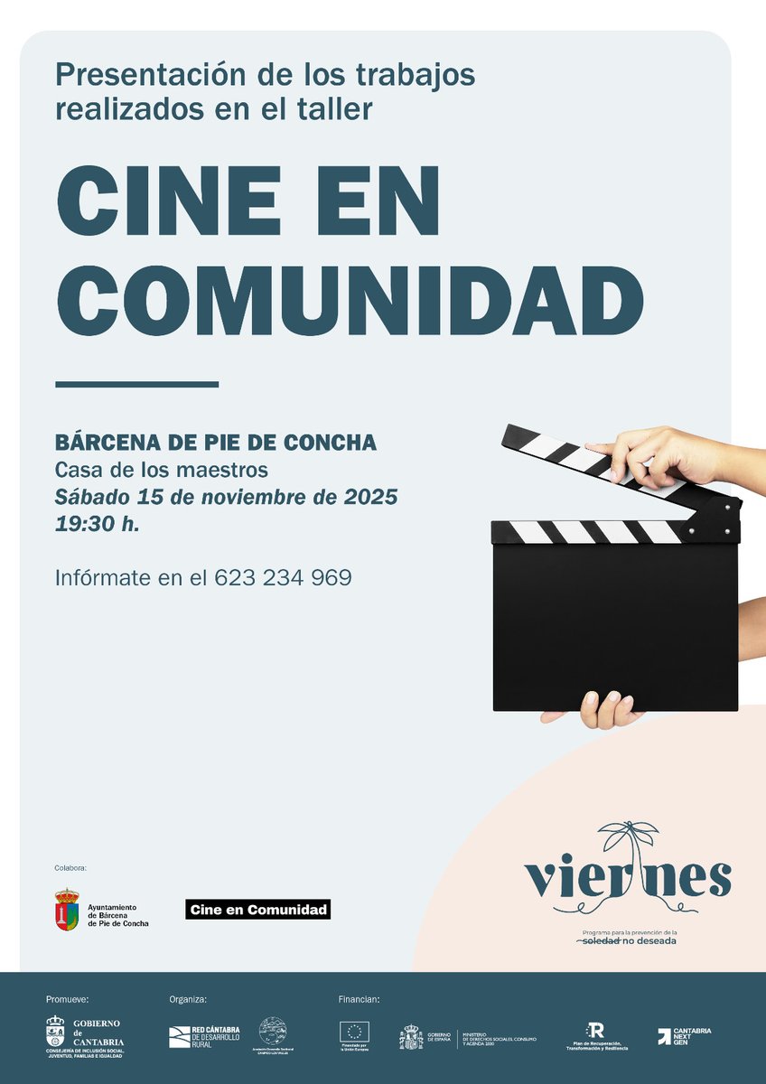 ProgramaViernes's tweet image. 📽️Este sábado os presentamos los trabajos realizados en el taller #CineEnComunidad. A partir de las 19:30 horas en La Casa de Los Maestros de #Bárcena. ¡Todo un lujo! #ProgramaViernes #CampooLosValles