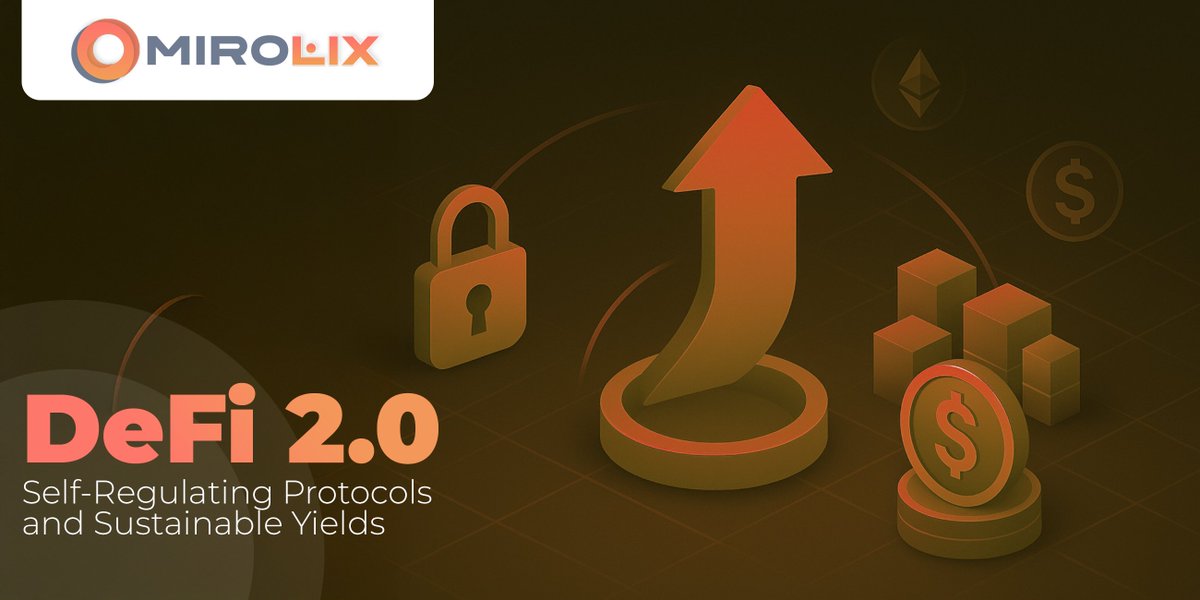 mirolixltd's tweet photo. DeFi 2.0 is here — bringing self-regulating protocols and sustainable yields without inflation-driven rewards.
Protocol-owned liquidity, real revenue flows, and adaptive incentives are replacing temporary APR spikes.

The future of DeFi is stable, smart, and sustainable.

#DeFi https://t.co/J2EiGiXjAe