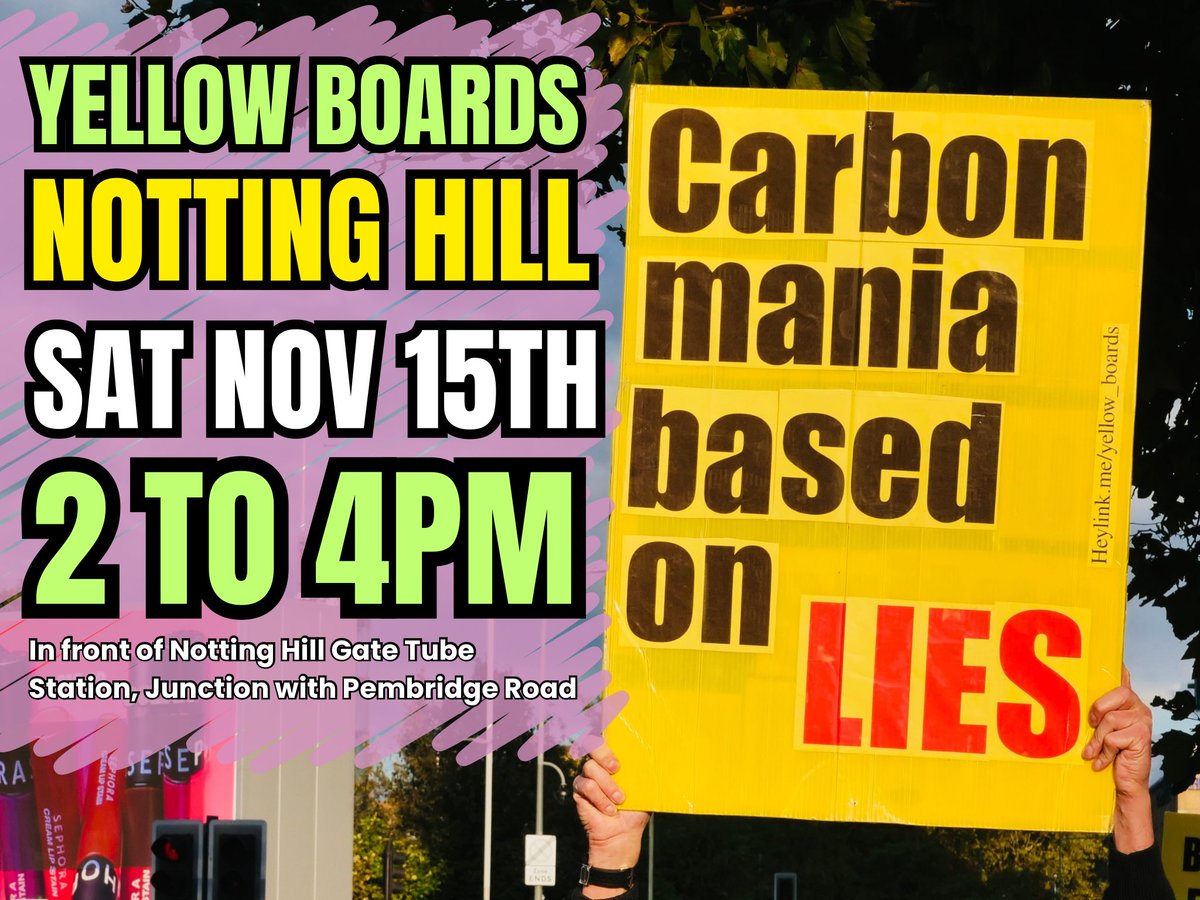 YellowBoards's tweet image. Stop the Climate Con

#stopgeoengineering #yellowboards #outreach #yellowboardarmy #london #nofarmersnofood #netzeroscam #climatecon #morefarmersmorefood #realfarmersrealfood #geoengineeringwatch #nottinghill