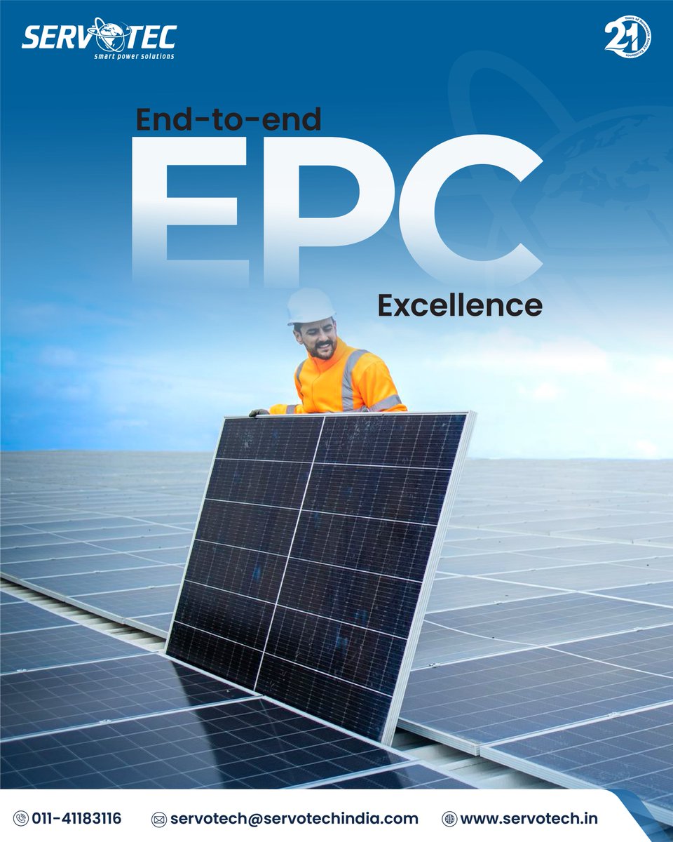 servotech_ltd's tweet image. From planning to powering, @servotech_ltd EPC handles it all. Smart designs, top-quality execution, and reliable service, so your solar journey stays seamless and stress-free.
#Servotech #SolarEPC #GreenEnergy #SolarProjects
