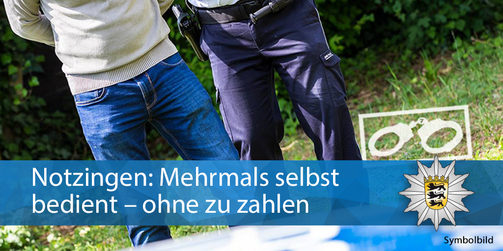#Notzingen  #Selbstbedienungsladen

🔒 Unsere Kollegen haben am Mittwoch einen polizeibekannten 28-Jährigen festgenommen. 

💶 Er soll mehrmals gestohlen und die Sachen im Gesamtwert von rund 1.500 € weiterverkauft haben.

#Uhaft 

Alle Infos: presseportal.de/blaulicht/pm/1…