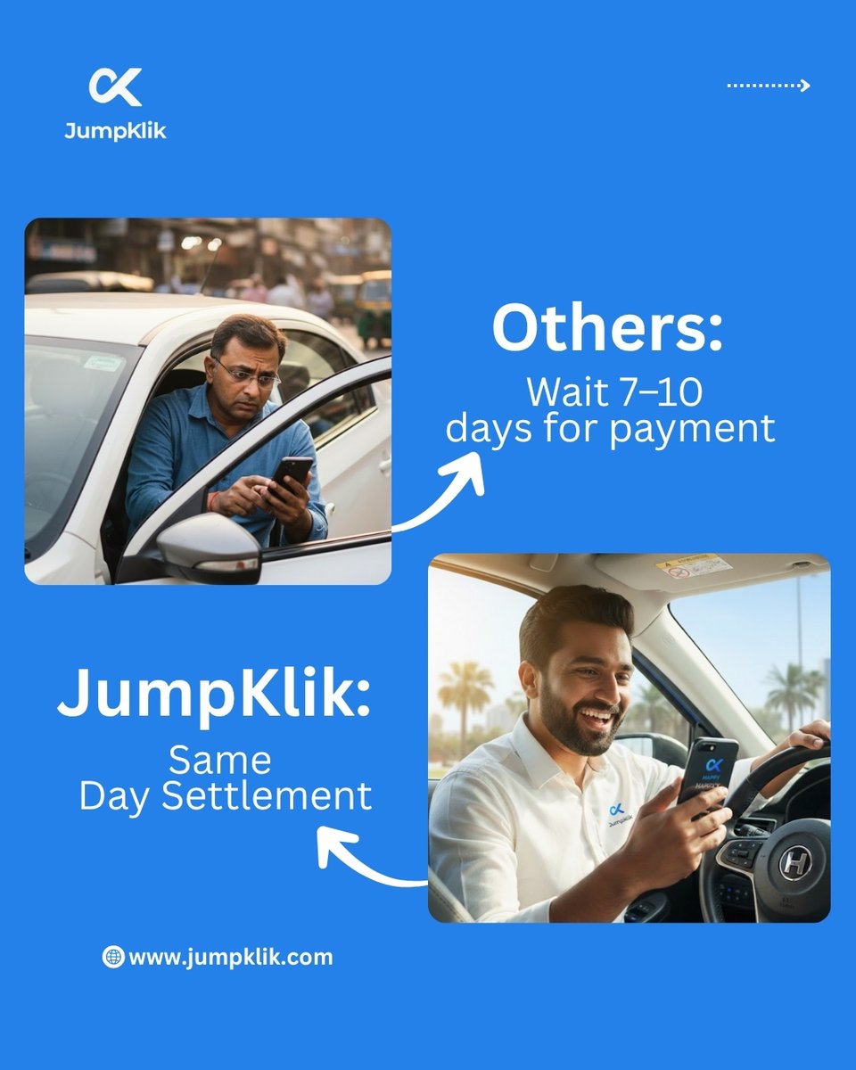 Jumpklik's tweet photo. Drivers ke liye real freedom = JumpKlik
Aaj se earning control aapke haath!

✅ Same day payout
✅ Flexible kaam
✅ Bonus rewards

Waitlist join karo — link bio mein!

#JumpKlikFlexibility #DriverLifeChange #EarnEveryday #DriverSupport #JumpKlikPartner #chandigarh #mohali #kharar https://t.co/jJTHKnkrq6