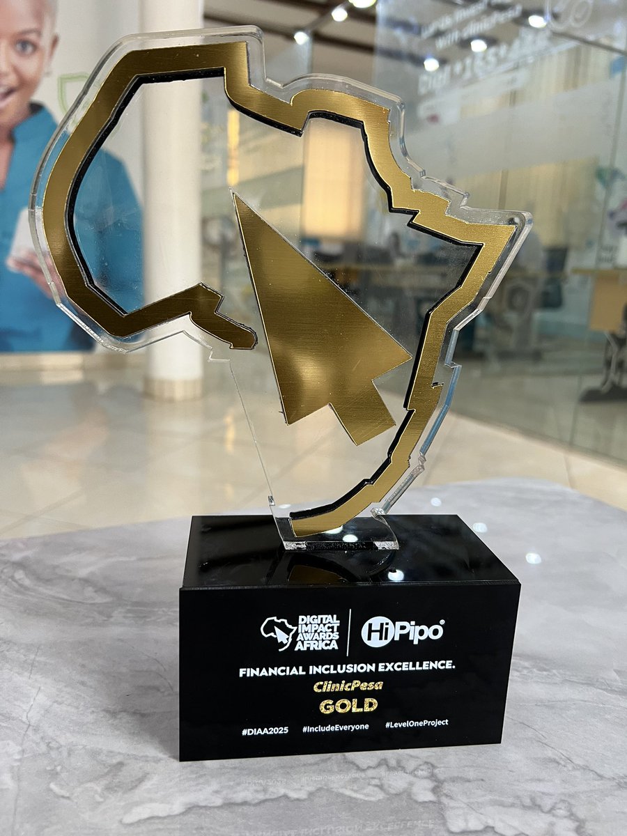 clinicPesa's tweet image. We are honored to receive the Gold Award for Financial Inclusion Excellence at the Digital Impact Awards Africa 2025 #DIAA2025 
This win belongs to more than just clinicPesa but our partners and customers who trust and support us in curating financial inclusion. #IncludeEveryone