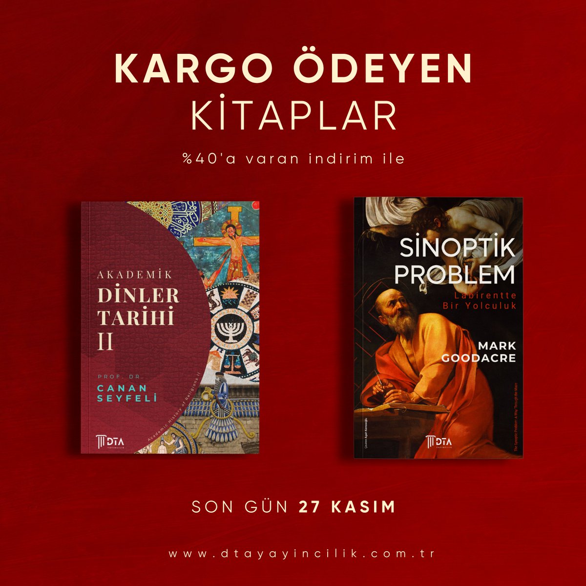 Yeni Bir Kampanya ile Sizlerleyiz!

Prof. Dr. Canan Seyfeli'nin hazırlamış olduğu Akademik Dinler Tarihi II ve Prof. Dr. Mark Goodacre'ın çalışması Sinoptik Problem: Labirentte Bir Yolculuk kitaplarına özel yeni bir kampanya ile sizlerle buluşturmayı hedefliyoruz. 

Sitemizden