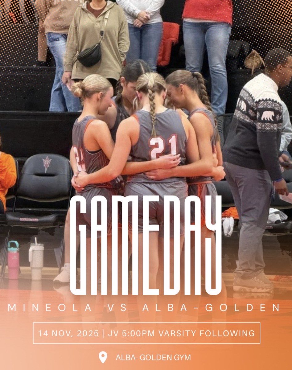 GAMEDAY! 

The girls will make the short drive to Alba-Golden tonight! JV starts at 5:00, Varsity will follow! Come out and support these girls! If you haven’t seen them yet they are fun to watch! 

Graphic creds: Addyson Blackwell 

#FAMILY
<a href="/coach_LB1/">Luke Blackwell</a> <a href="/CodyMize/">Cody Mize</a> <a href="/thejacketsnest/">The Nest</a>
