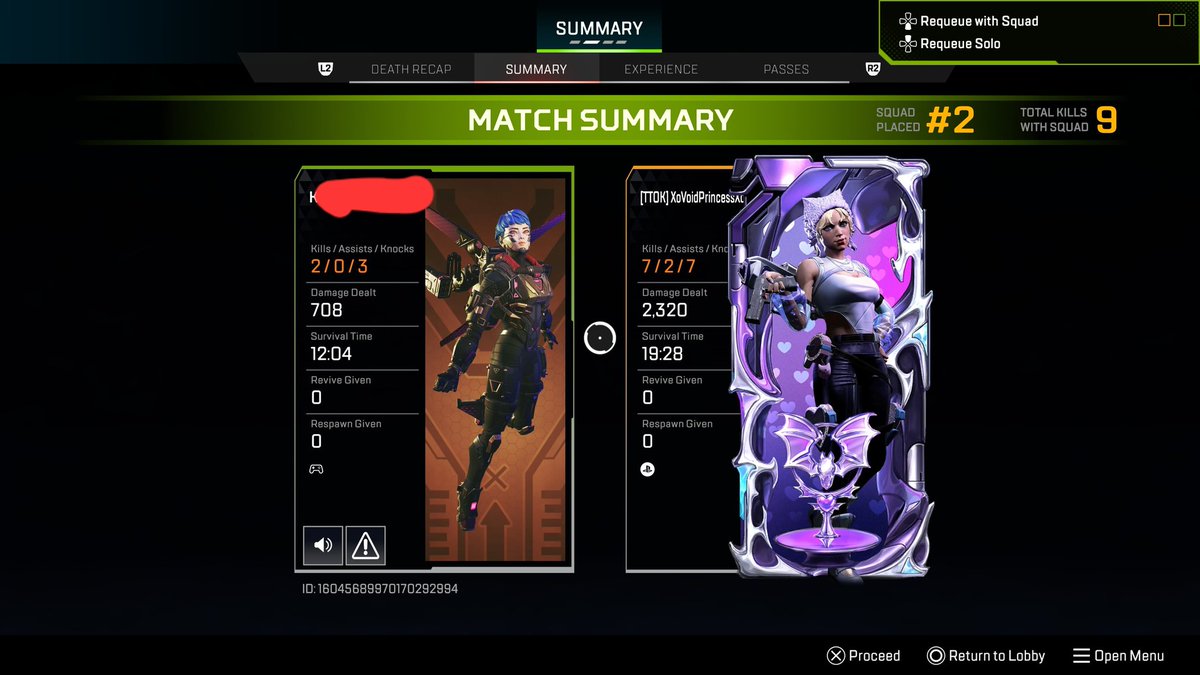 xVoidPrincessx's tweet photo. Haven't properly played Apex in months. Played my 1st match of trios and didn't load in with a 3rd — Kind of happy with this outcome ☺️
Hopefully I'll only learn to get better !
#ApexLegends #WattsonMain #WraithMain https://t.co/dFts6KmP4j