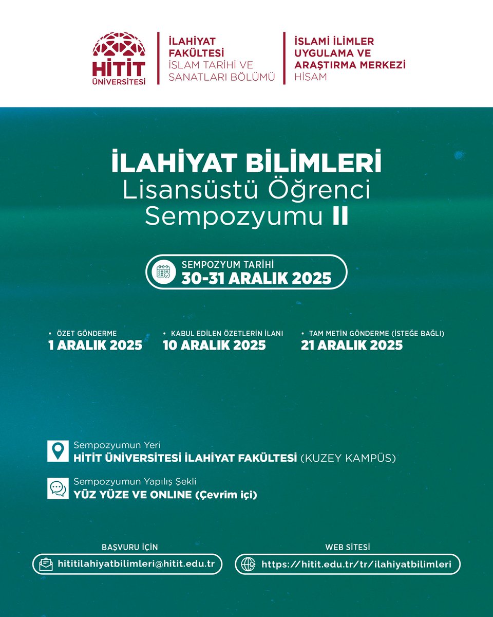 Hitit Üniversitesi İlahiyat Fakültesi (@hitit_ilahiyat) on Twitter photo 