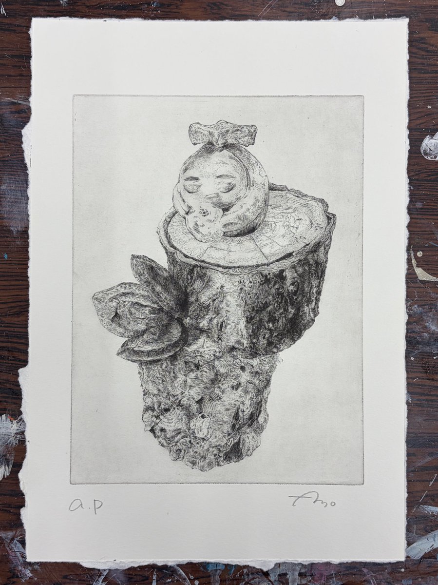 jinkds06's tweet photo. 「ともだち」#銅版画 https://t.co/7Rd24I74Od